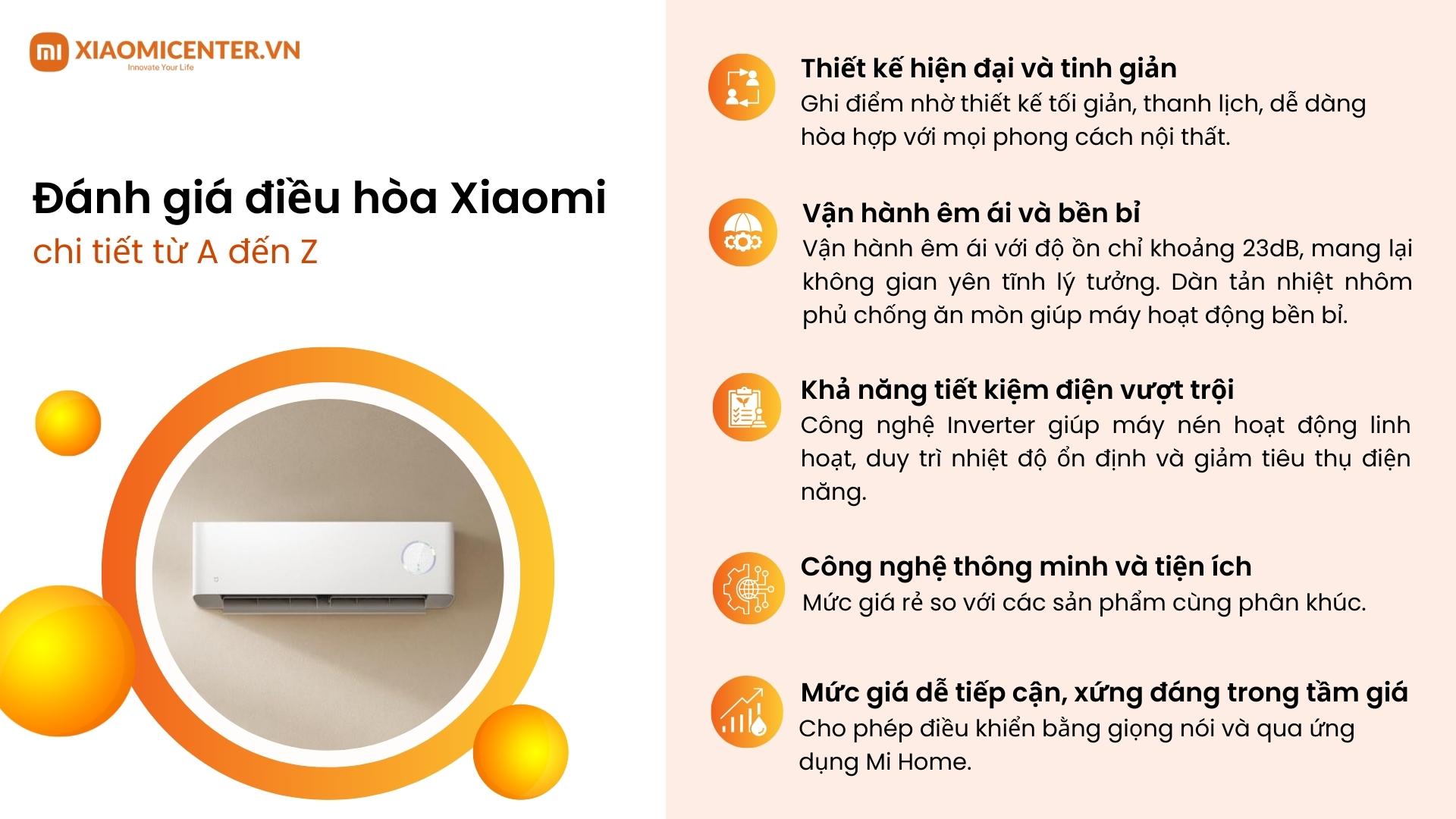 Đ&aacute;nh gi&aacute; điều h&ograve;a Xiaomi chi tiết từ A đến Z