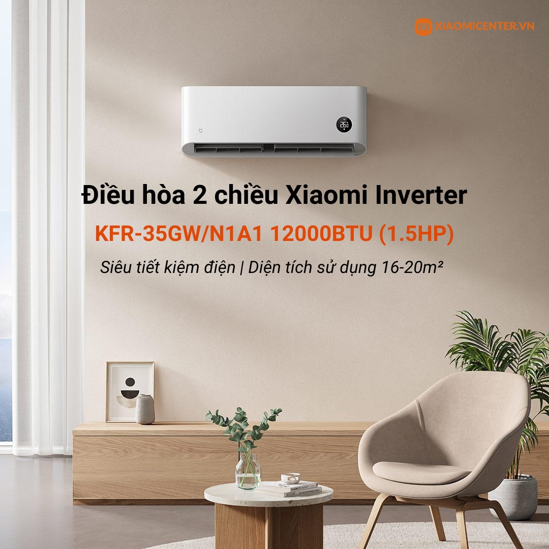 Điều h&ograve;a 2 chiều Xiaomi Inverter KFR-35GW/N1A1 1.5HP