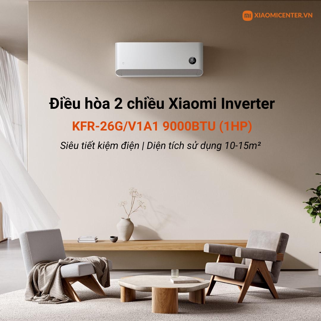 Điều h&ograve;a 2 chiều Xiaomi Inverter KFR-26G/V1A1 1HP